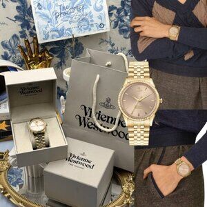 🆕 VIVIENNE WESTWOOD 🧿 NWT Stainless Steel The Seymour Watch, 38mm, Rose/Gold